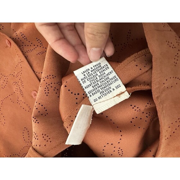 Talbots Laser Cut Shacket Brown Sz X (L) Suede Fall Office Neutral Oversized - Picture 7 of 9